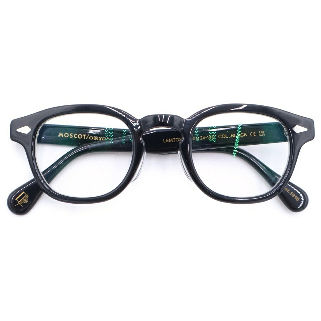 MOSCOT(モスコット) 大いさ:44□24-140 LEMTOSH レムトッシュ ウェリントン 黒眼鏡 メガネ 黒いこと【中古】【座標軸A】【色合い黒いこと】【オンライン制限事項商いもの】