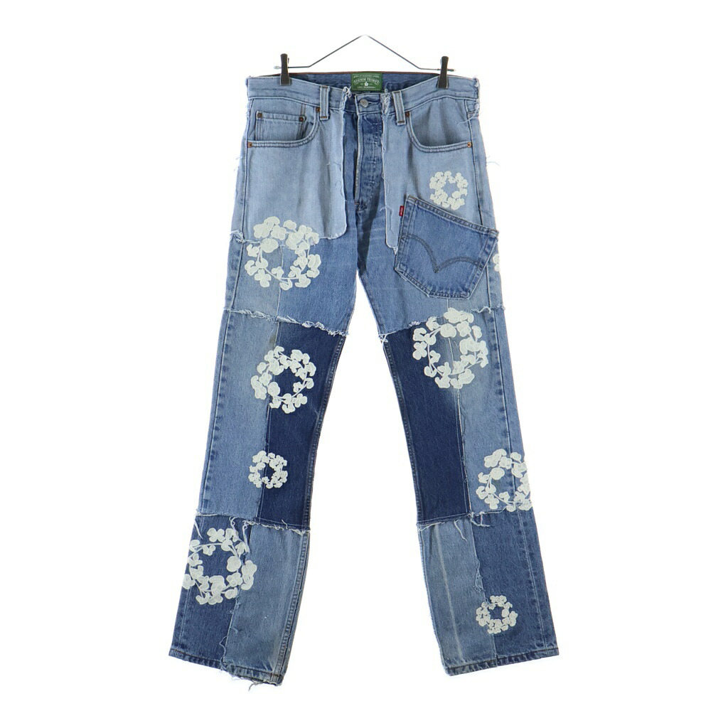 DENIM TEARS(デニムティアーズ) 大きさ:34 25AW PATCHWORK DENIM PANT パッチワーク 再組み立てるジーンズズボン下 インディゴ【中古】【座標軸A】【色つや青み】【取りまわしバス発着場原宿】