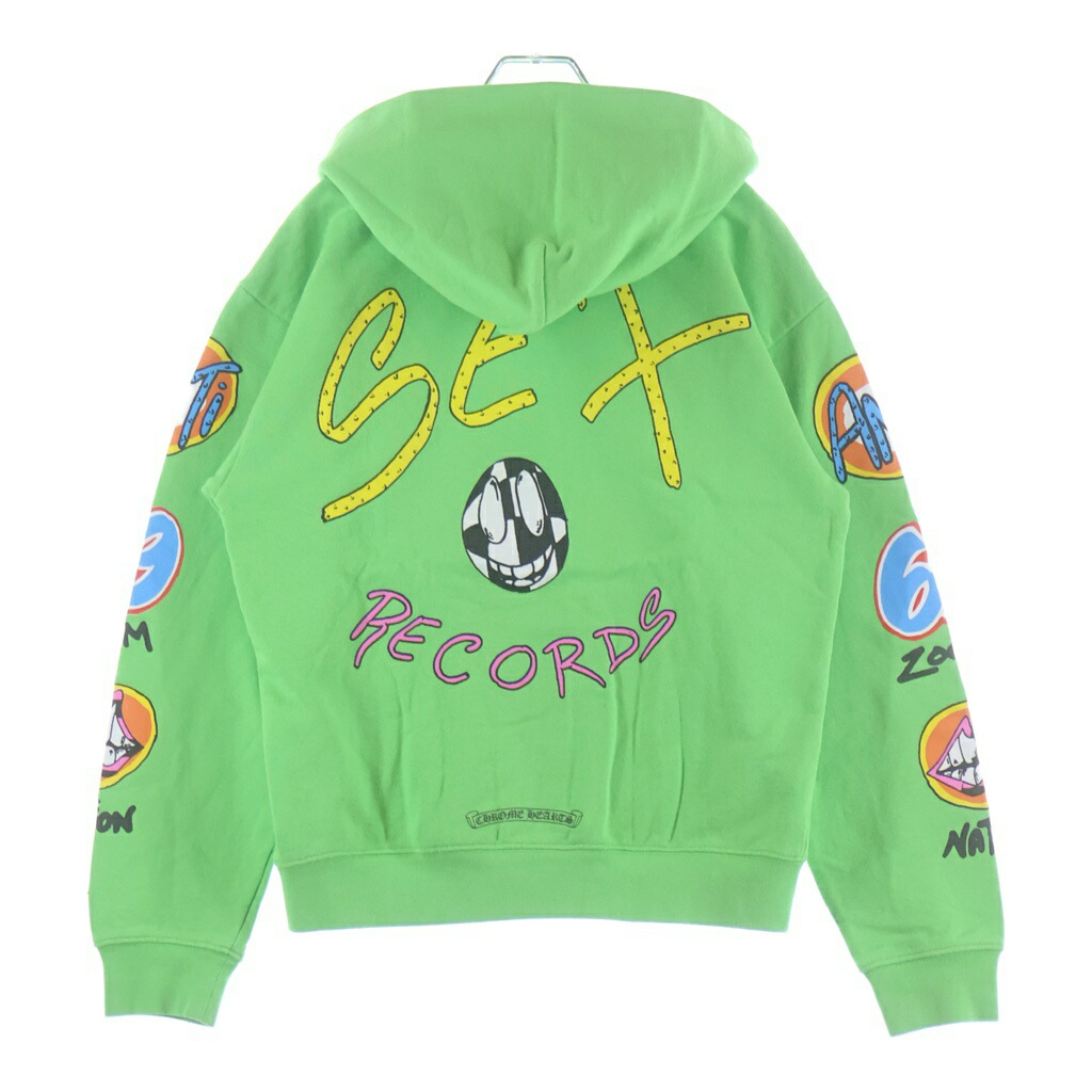CHROME HEARTS(クロムハーツ) 大きさ:M 21AW ×MATTY BOY PPO SEXRCD GRN 固定ディスク PLVR sex records刷り上げるパーカー 緑であること【中古】【座標軸B】【色合い緑であること】【取りまわしバス発着場新宿】