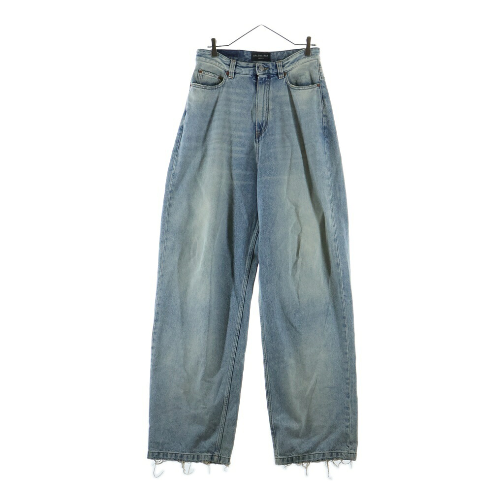 BALENCIAGA(バレンシアガ) 大きさ:XS 22AW プルアップワイドバギーデニムパンツ 青み #XS PD22704282 TDW14 4824【中古】【座標軸B】【色つや青み】【取りまわしバス発着場BRING渋谷ANNEX店】