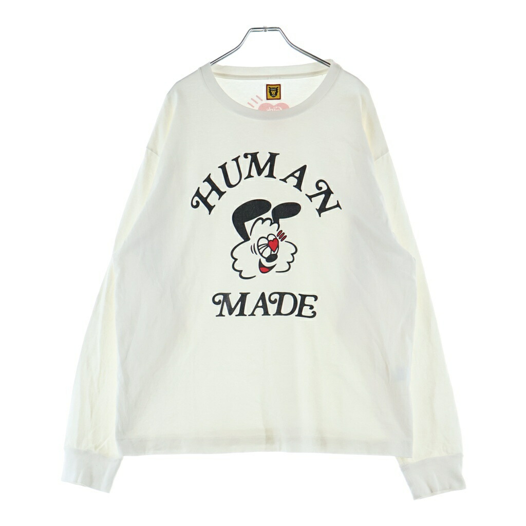 HUMAN MADE(ヒューマンお手伝いさん) 大いさ:XXL ×VERDY VALENTINE\u0027S TEE 長袖カットソー XX25CS002WH5【中古】【座標軸B】【色合い白いこと】【取りまわしバス発着場BRING仙台店】