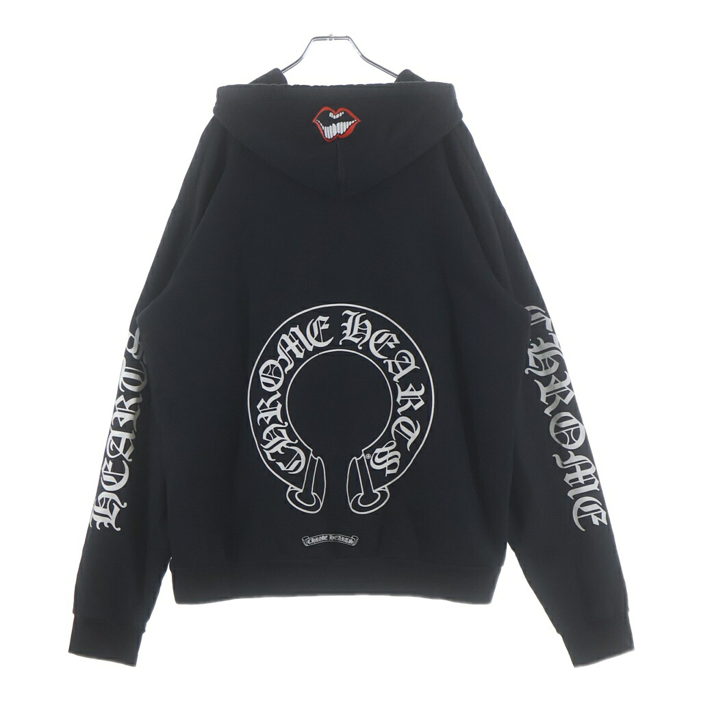 CHROME HEARTS(クロムハーツ) 大きさ:L ×MATTY BOY Chomper Horseshoe Hoodie ×マッティボーイ チョンパー ホースシューフーディ プルオーバースウェットパーカー 黒いこと【中古】【座標軸B】【色合い黒いこと】【取りまわしバス発着場BRING心斎橋店】