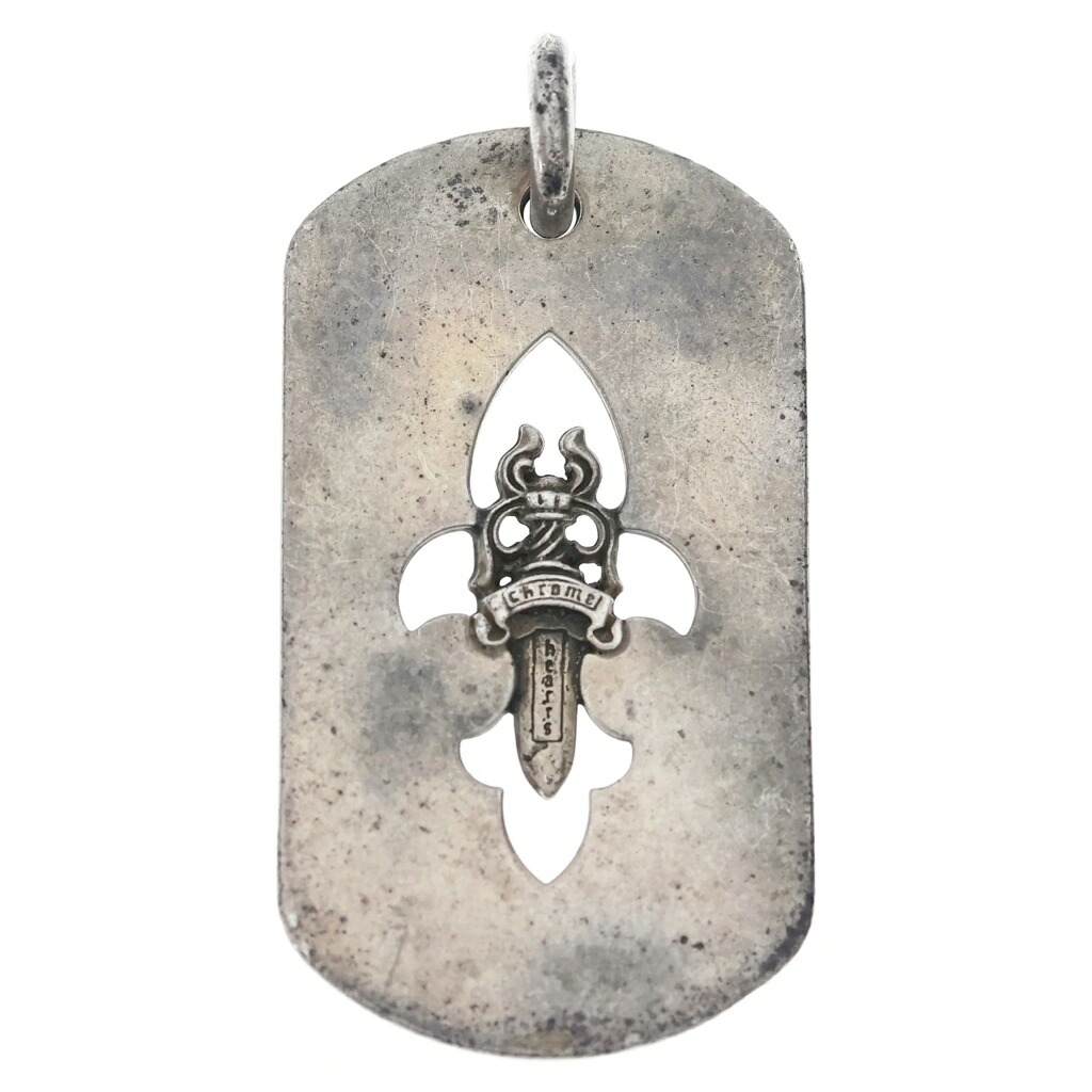 CHROME HEARTS(クロムハーツ) D TAG LRG FLE DAG フレアダガードッグタグ ラージドッグタグネックレストップ【中古】【度合いB】【色つやしろがね色】【取りまわしバス発着場BRING福岡天神店】