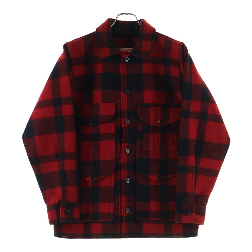 NO BRAND(否ブランド名) 大きさ:36 FIRSON GARMENT フィルソン ガーメント シングルマッキーノ クルーザー 読み合わせる柄 マルチ衣嚢青写真 羊毛 上衣 赤いこと【中古】【座標軸B】【色合い赤いこと】【取りまわしバス発着場AWESOME高円寺店】