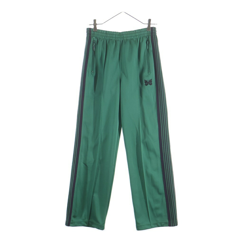 Needles(ニードルス) 大きさ:XS TRACK PANTS ロゴエンブロイダリー 側面伝達ルート 貨物自動車ズボン下 緑であること MR286【中古】【度合いB】【色つや緑であること】【取りまわしバス発着場BRING福岡天神店】