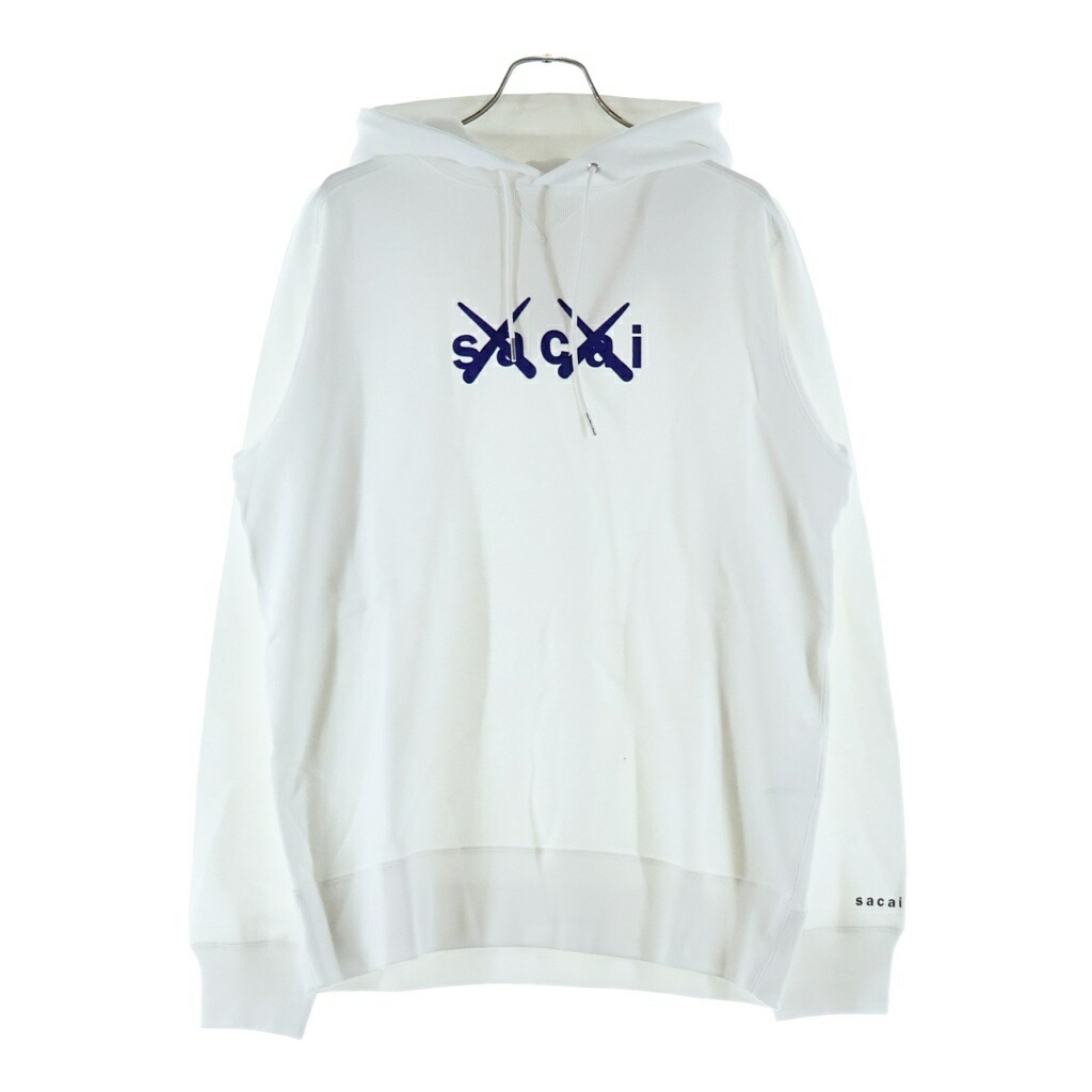 Sacai(サカイ) サイズ:3 21AW ×KAWS FLOCK PRINT HOODIE カウズ フロックプリント コットン プルオーバーフーディー パーカー ホワイト 21-0286S【中古】【程度A】【カラーホワイト】【取扱店舗BRING仙台店】|ブランド買取・販売 BRING