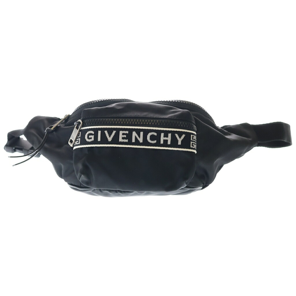 GIVENCHY(ジバンシィ) LIGHT 3-BUM BAG ロゴタイプ磁気テープ バムバッグ 上半身御徒面子 酉の方角御徒面子 黒いこと BK504SK0B5【中古】【度合いB】【色つや黒いこと】【取りまわしバス発着場BRING福岡天神店】