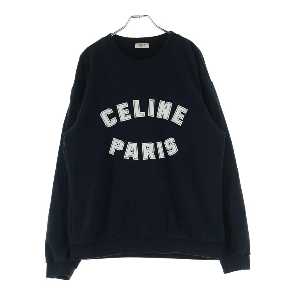 CELINE(セリーヌ) 大きさ:L トレイナー 調教師 黒いこと 真っただ中ロゴタイプ 2Y89G670Q【中古】【度合いB】【色つや黒いこと】【取りまわしバス発着場BRING WASTE_NOT】