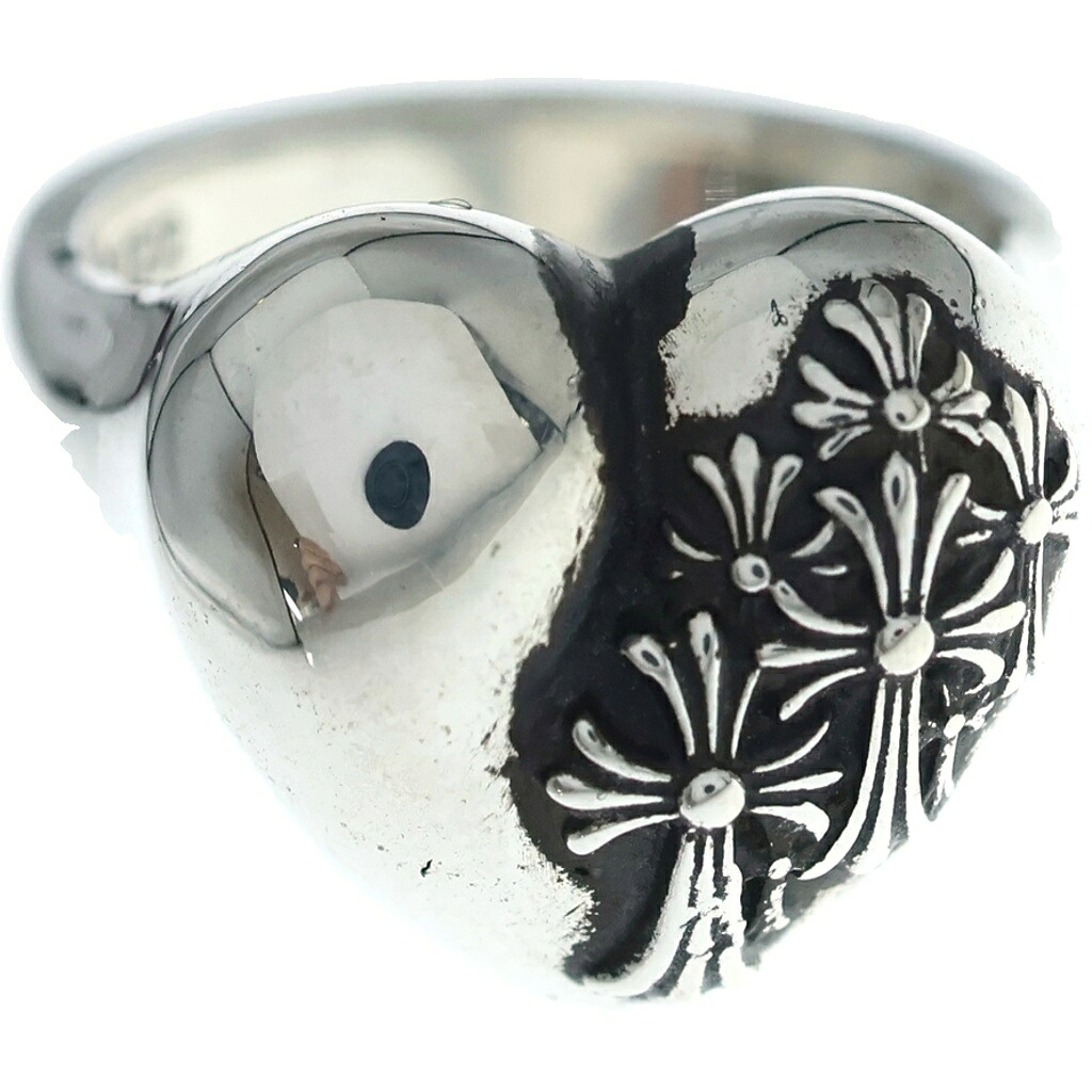 CHROME HEARTS(クロムハーツ) 大きさ:12.0号 R.I.P HEART RING アール・アイ・ピー ハート型 輪っか しろがね色【新古品/中古】【度合いS】【色つやしろがね色】【取りまわしバス発着場OneStyle新宿店】
