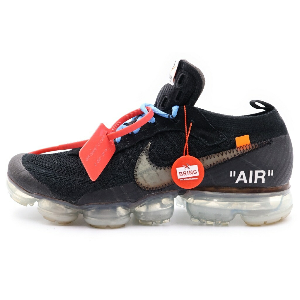 NIKE(ナイキ) 大きさ:27.5珊 ×OFF-WHITE Air Vapormax Black/Total Orange/Clear ナイキ エアヴェイパーマックス 黒いこと/総締めオレンジ色/せつ然たるUS9.5/27.5珊【中古】【度合いB】【色つや黒いこと】【取りまわしバス発着場BRING KICKS】