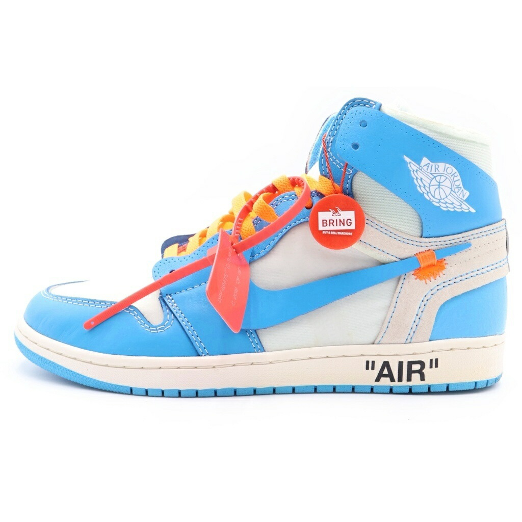 NIKE(ナイキ) サイズ:27.5cm &times;OFF-WHITE AIR JORDAN 1 POWDER BLUE UNC AQ0818-148 オフホワイト エアジョーダン1 パウダーブルー ハイカットスニーカー US9.5/27.5cm ホワイト/ブルー【中古】【程度A】【カラーブルー】【取扱店舗新宿】｜ブランド買取・販売　BRING
