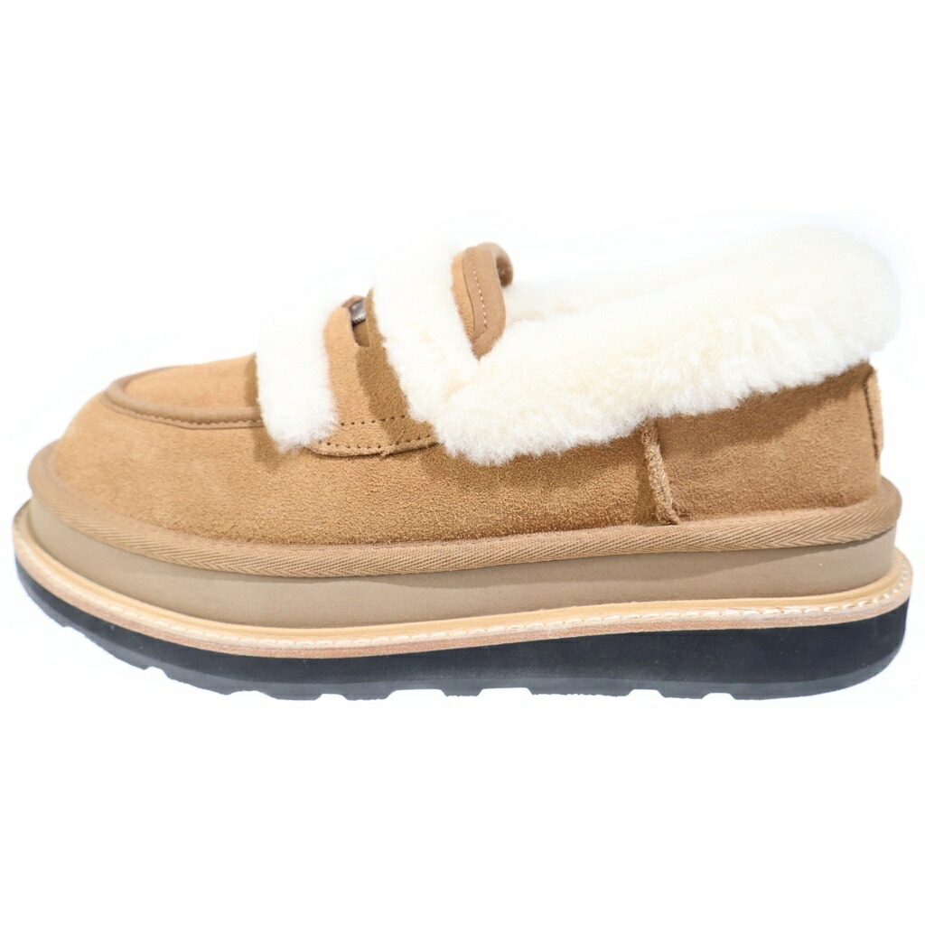 Sacai(サカイ) 大きさ:23.0珊 ×UGG Loafer 117837 置き目毛革 チェス中毒者 ベージュ【中古】【度合いB】【色つやベージュ】【取りまわしバス発着場BRING仙台店】