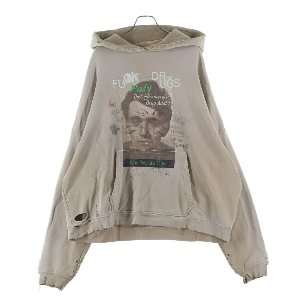 Paly Hollywood(パリーハリウッド) 大きさ:XL CONFESSIONS HOODIE BROWN 不都合産業ティーシャツパーカー フーディー ベージュ【中古】【座標軸B】【色合いベージュ】【取りまわしバス発着場原宿】