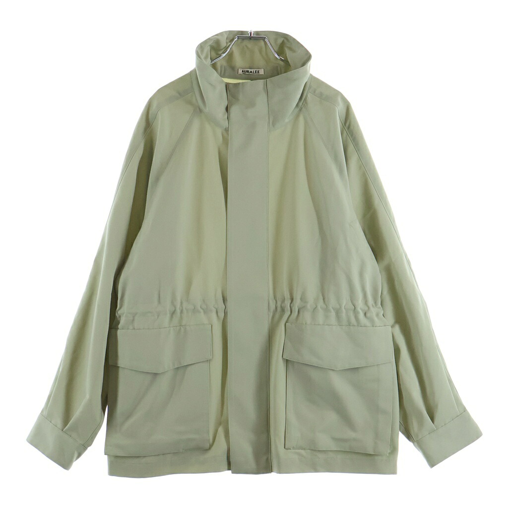 AURALEE(オーラリー) 大きさ:3 25SS WOOL MAX CANVAS HIGH NECK ZIP BLOUSON 羊毛 マックス 帆布 ハイネック ジップアップ 上衣上衣 オリーブ A25SB03幼児用便器【中古】【座標軸A】【色合い緑であること】【取りまわしバス発着場BRING廟堂店】