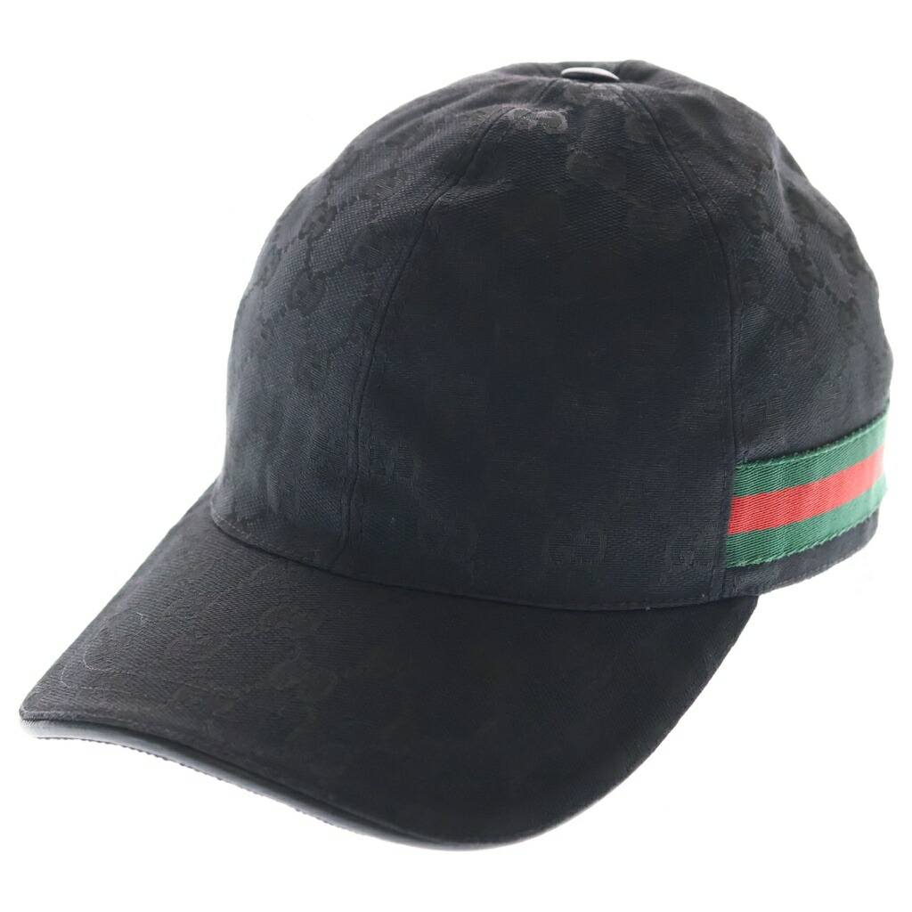 GUCCI(グッチ) 大いさ:30 GG帆布ロゴタイプ 6ダイアログボックス 野球旗がしら 黒いこと 539517【中古】【座標軸B】【色合い黒いこと】【取りまわしバス発着場BRING霊殿店】