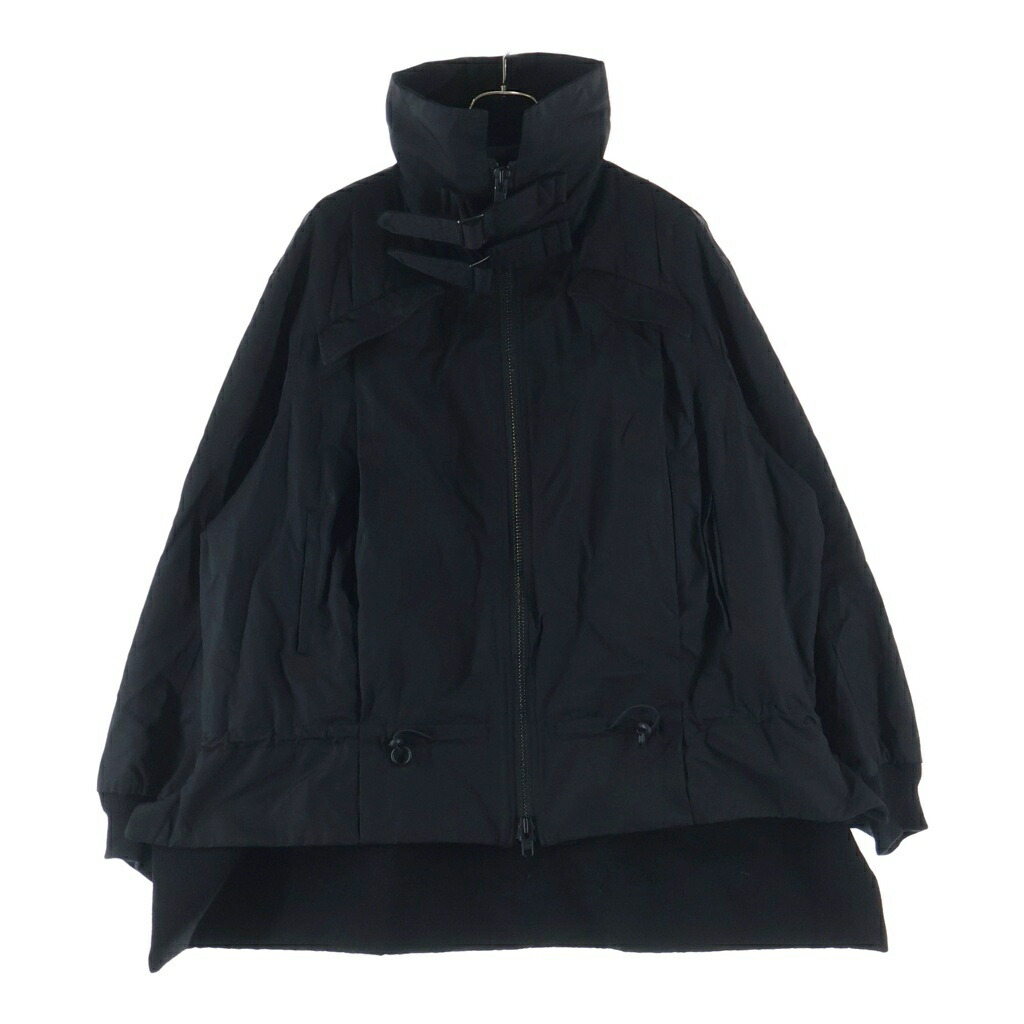 REGULATION Yohji Yamamoto MEN(レギュレーションヨウジヤマモトメン) 大いさ:2 NY/C TWILL SHIRRING DETAIL JACKET ジップアップ 上昇限度 ディテイル 上衣 黒いこと FM-J54-600【中古】【座標軸A】【色合い黒いこと】【オンライン制限事項商いもの】