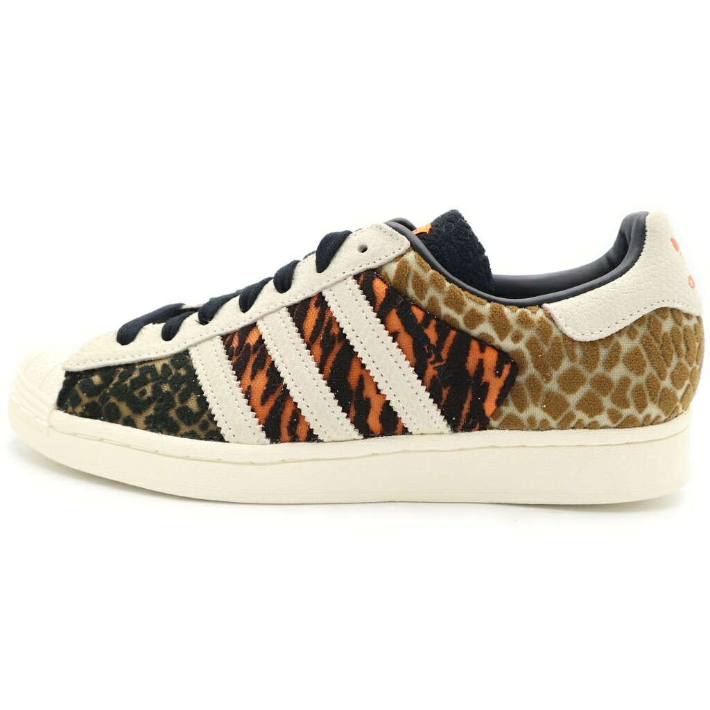 adidas(アディダス) 大きさ:26.5糎 ×atmos Super Star Crazy Animal Pack/Safari FY5232 アトモス はやりっ児 クレイジー 毛の荒物 風呂敷き包み/サファリ ローカットスニーカー US8.5/26.5糎【新古品/中古】【座標軸S】【色合いマルチ色合い】【オンライン制限事項商いもの】