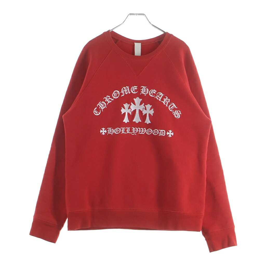 CHROME HEARTS(クロムハーツ) 大きさ:M Y NOT セメタリークロス刺しゅう 労働者の一団のど首 ティーシャツ スウェットトレーナー 赤いこと【中古】【座標軸A】【色合い赤いこと】【取りまわしバス発着場BRING WASTE_NOT】