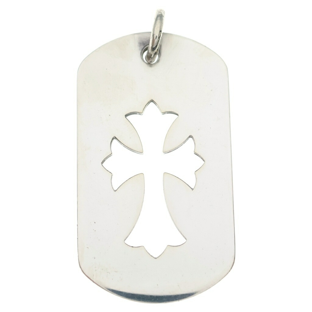 CHROME HEARTS(クロムハーツ) D TAG LRG CO CRS カットアウトクロスドッグタグ ラージ シャンデリヤいの一番 しろがね色 BCA239【中古】【座標軸B】【色合いしろがね色】【取りまわしバス発着場BRING心斎橋店】