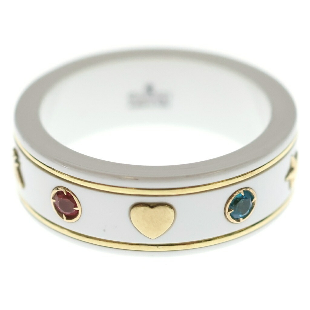 GUCCI(グッチ) 大きさ:15 宝玉 アイコン 輪っか 白いこと 陶芸×750 5.6g #15 527095 J8F76 8521【中古】【度合いB】【色つや白いこと】【取りまわしバス発着場BRING心斎橋店】