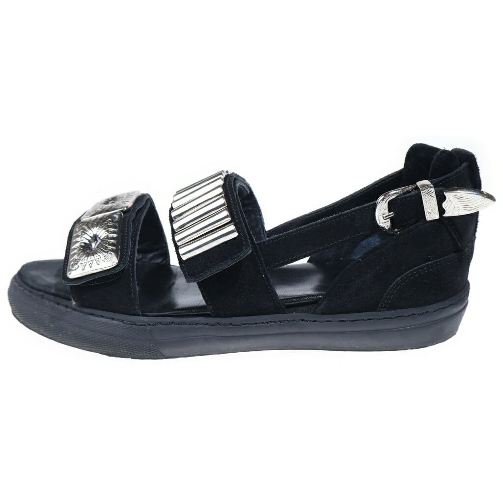 TOGA PULLA(トゥーガ プルラ) 大きさ:38 STUDIOUS別注 METAL SNEAKER SANDAL メタルスニーカーサンダル レディース 黒いこと/しろがね色【中古】【度合いB】【色つや黒いこと】【オンライン押さえる商いもの】