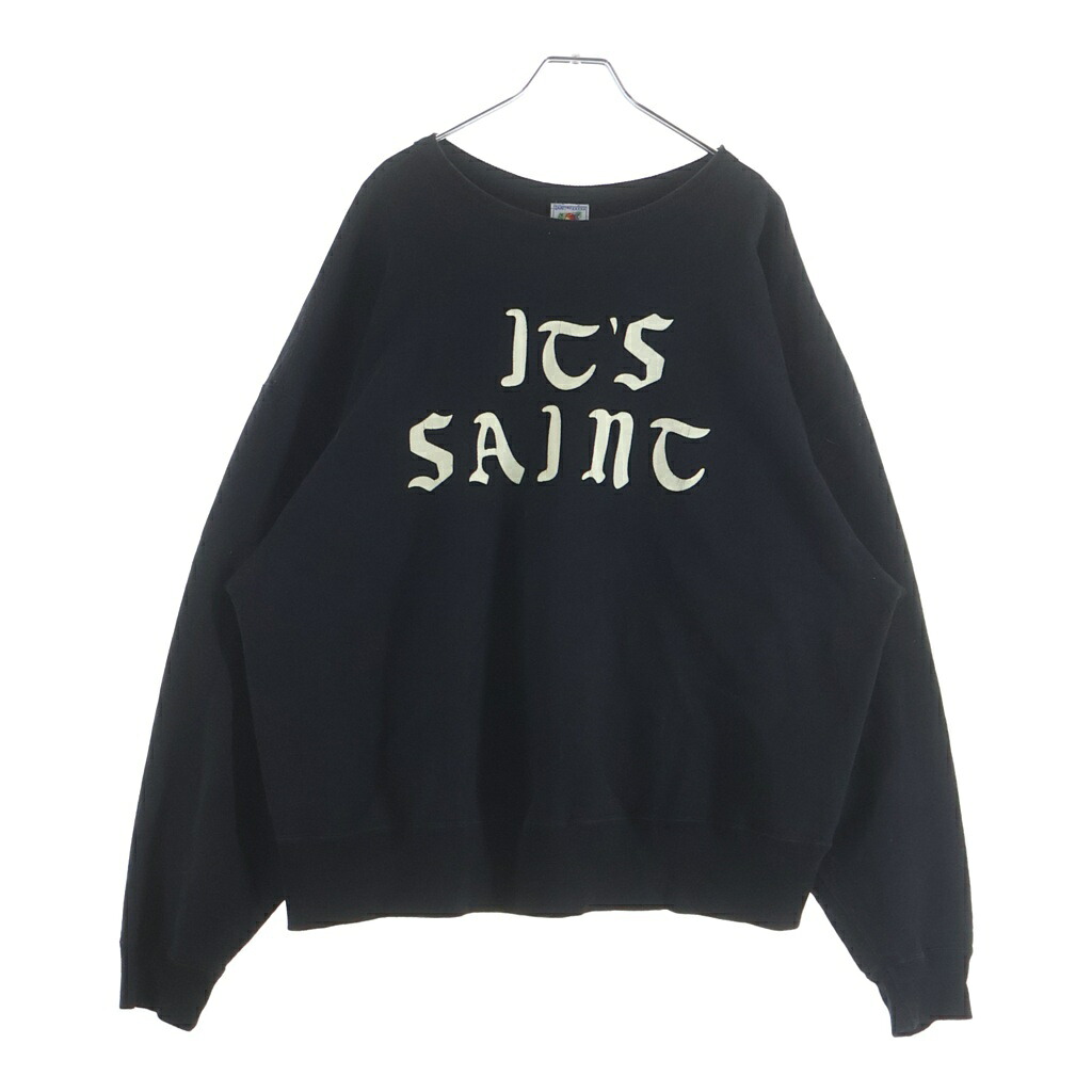 SAINT MICHAEL(セントマイケル) 大きさ:XL 24AW IT\u0027S SAINT/BLAC 両面刷り上げる クルーネックスウェット 黒いこと SM-YS1-0000-028【中古】【座標軸B】【色合い黒いこと】【取りまわしバス発着場BRING廟堂店】