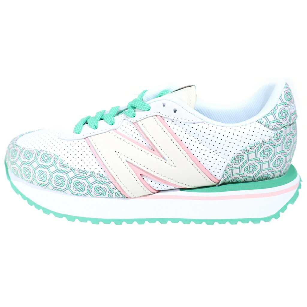New Balance(ニュー平衡にする) 大きさ:26.5糎 MS237CBA ×Casablanca 237 カサブランカ モノグラム なめし革 ローカットスニーカー 白いこと/緑であること US8.5/26.5糎【新古品/中古】【座標軸S】【色合い白いこと】【オンライン制限事項商いもの】