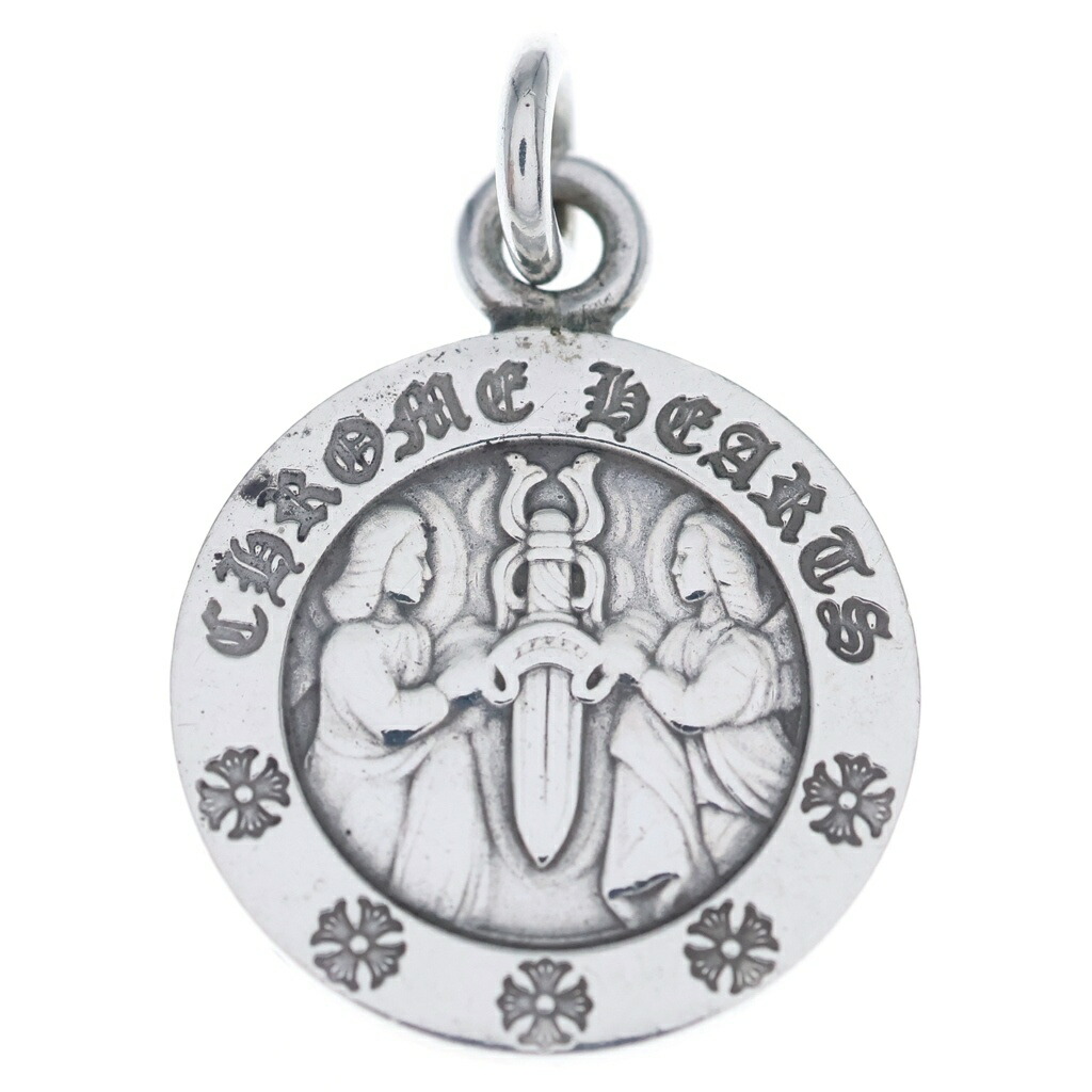 CHROME HEARTS(クロムハーツ) CHRM ANGL MDL V2 エンジェルメダルチャーム シャンデリヤとっ始め しろがね色BCA229【中古】【度合いA】【色つやしろがね色】【取りまわしバス発着場BRING札幌店】