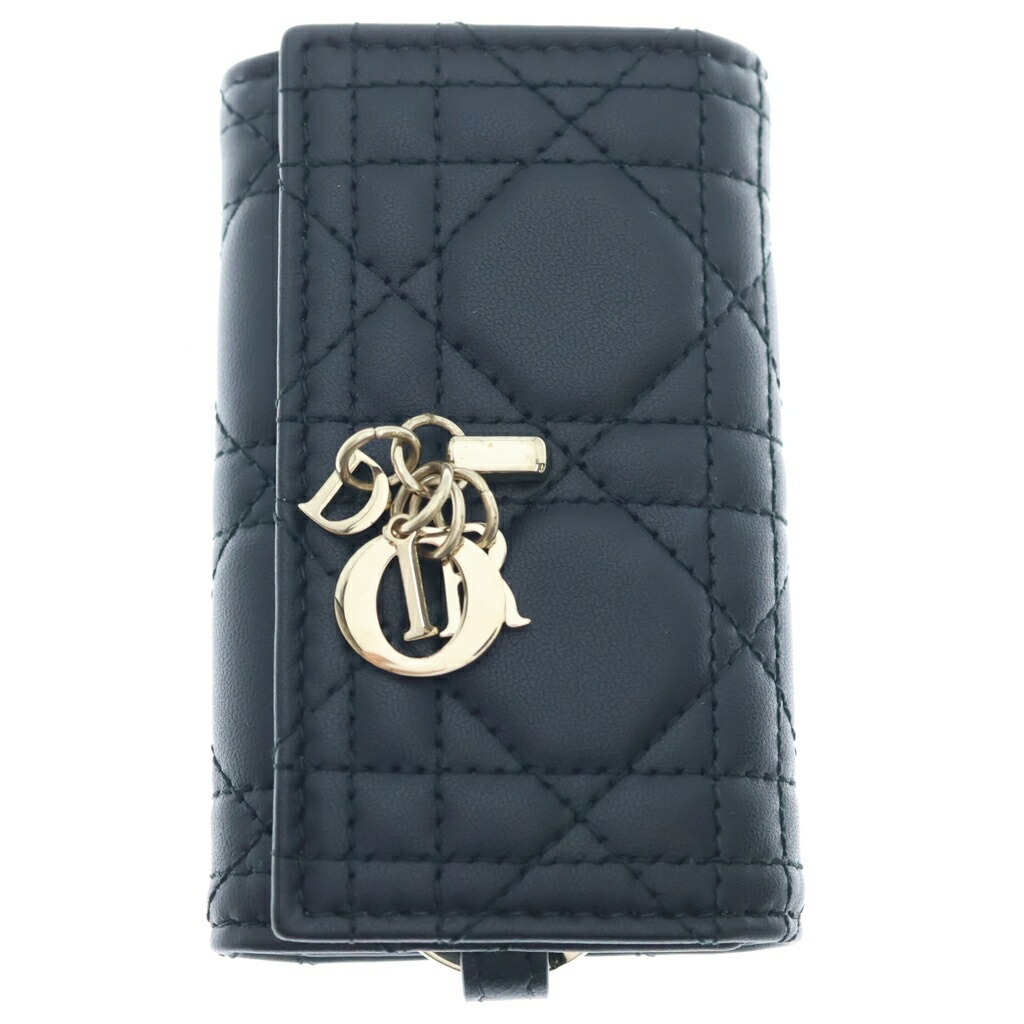 DIOR(クリスチャンディオール) My Dior Aster Key case 足がかり容れもの マイディオール カナージュ 子ヒツジ人はだ 黒いこと S0983ONMJ【新古品/中古】【座標軸S】【色合い黒いこと】【取りまわしバス発着場新宿】
