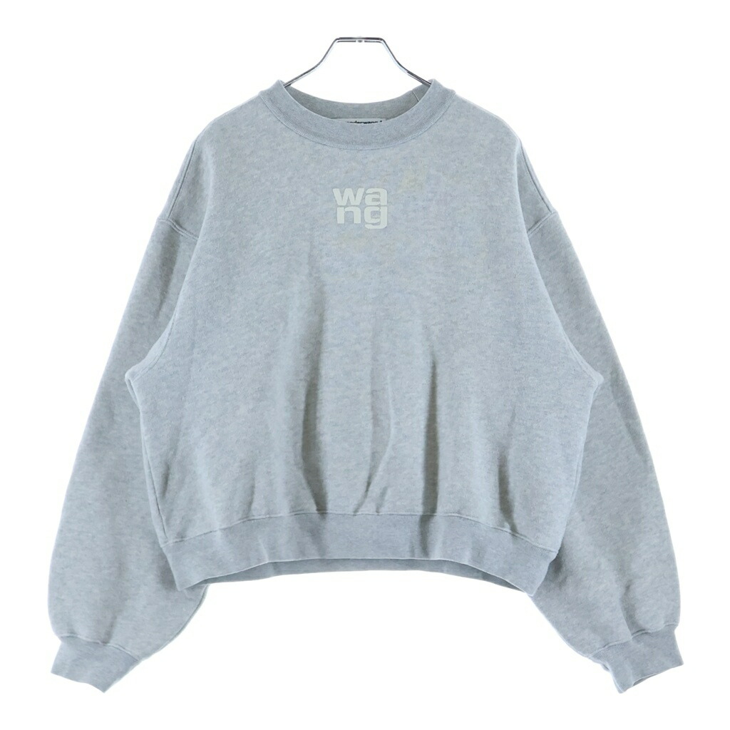 ALEXANDER WANG(アレキサンダーワン) 大きさ:S Logo Crewneck Swaetshirt ロゴタイプ クルーネックスウェットトレーナー 薄墨色 4CC3221360【中古】【座標軸B】【色つや薄墨色】【取りまわしバス発着場BRING THRIFT CLOSET 幕張店】