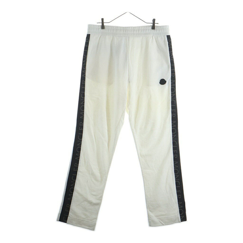 MONCLER(モンク軌跡) 大きさ:XL 22SS SWEAT BOTTOM Side Logo Print Sweatpants サイドロゴプリントスウェットパンツ H10918H00014 白いこと【新古品/中古】【座標軸S】【色つや白いこと】【オンライン押さえる商いもの】