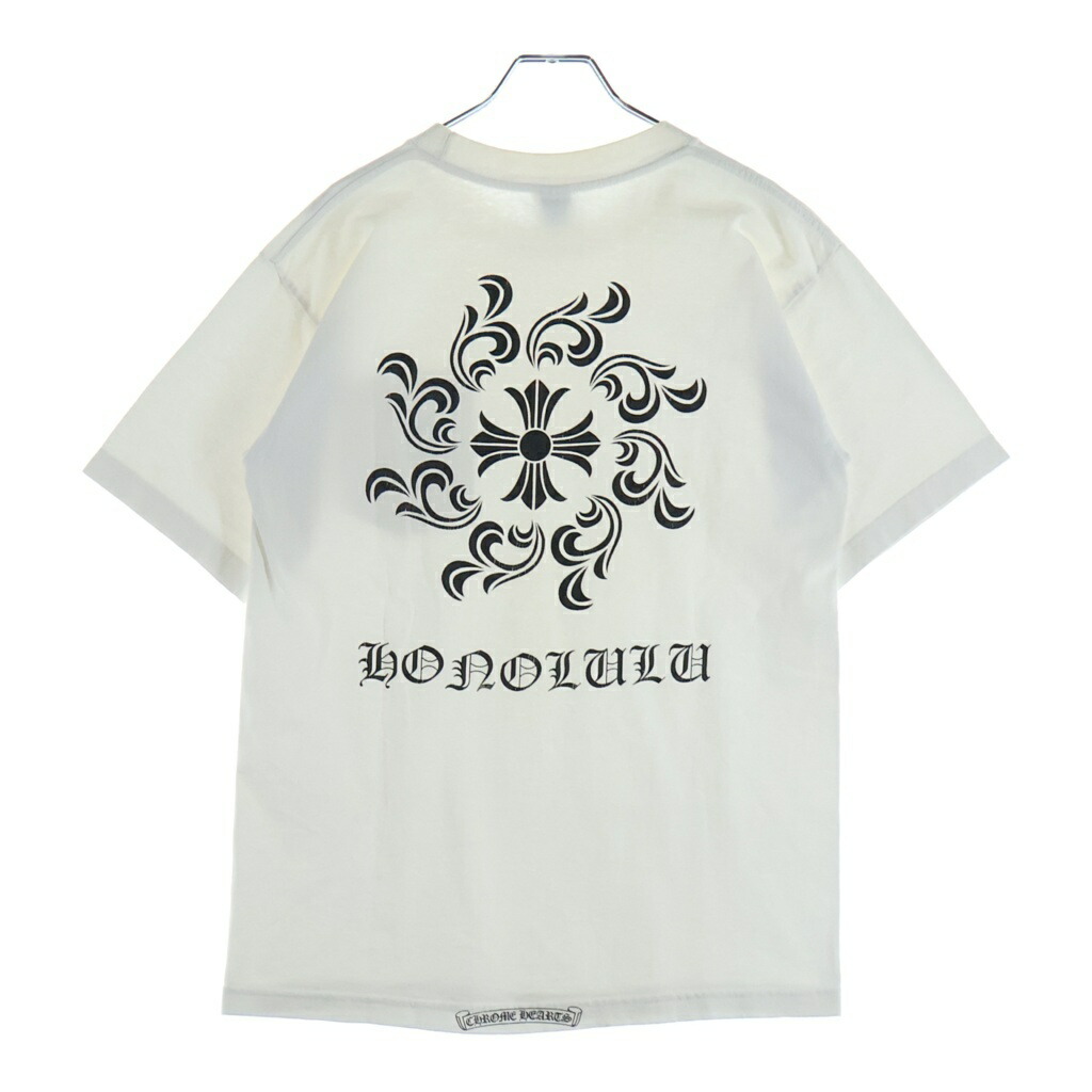 CHROME HEARTS(クロムハーツ) 大いさ:M OLD S/S TEE 年寄りの ホノルル制限事項 CH足し加える刷り上げる半袖ティーシャツカットソー【中古】【座標軸B】【色合い白いこと】【取りまわしバス発着場OneStyle新宿店】