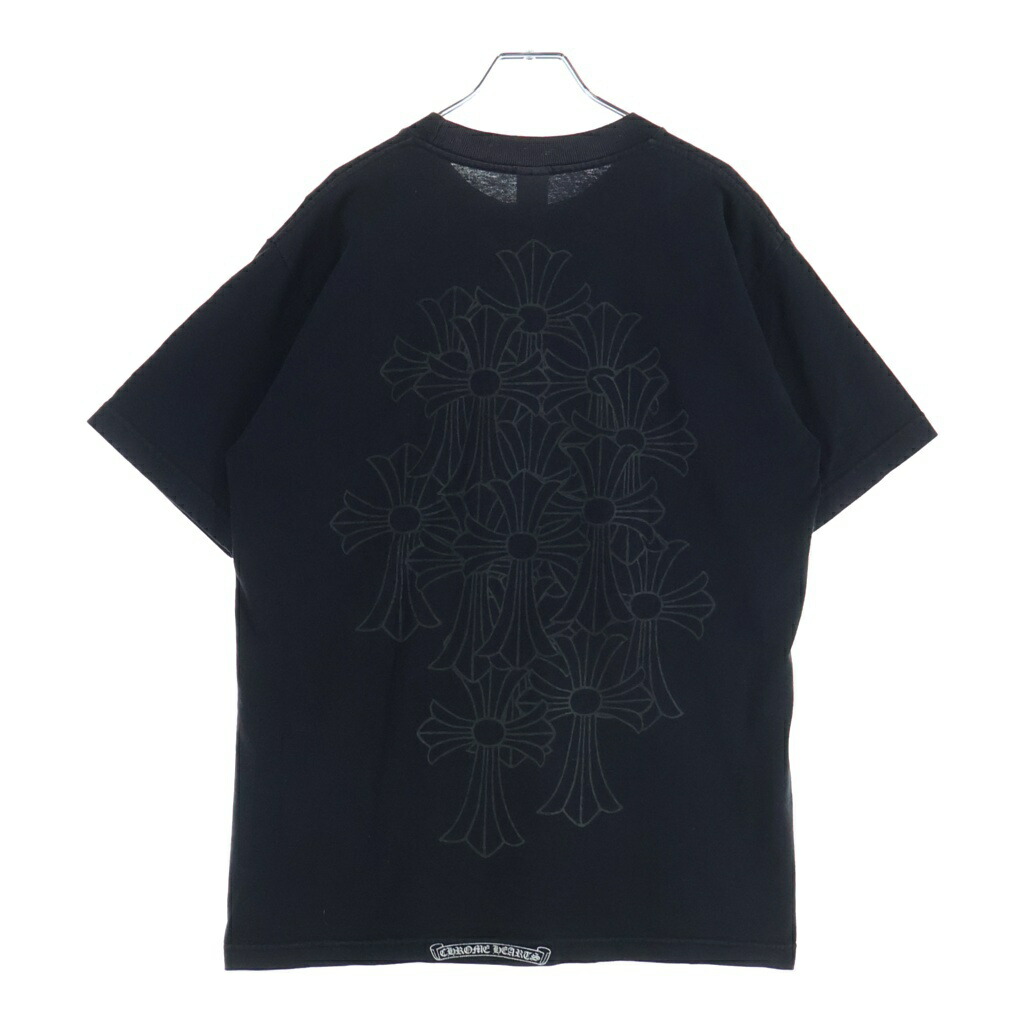 CHROME HEARTS(クロムハーツ) 大きさ:M OLD S/S TEE 年寄りの バックセメタリークロスプリント 半袖ティーシャツカットソー【中古】【度合いB】【色つや黒いこと】【取りまわしバス発着場新宿】