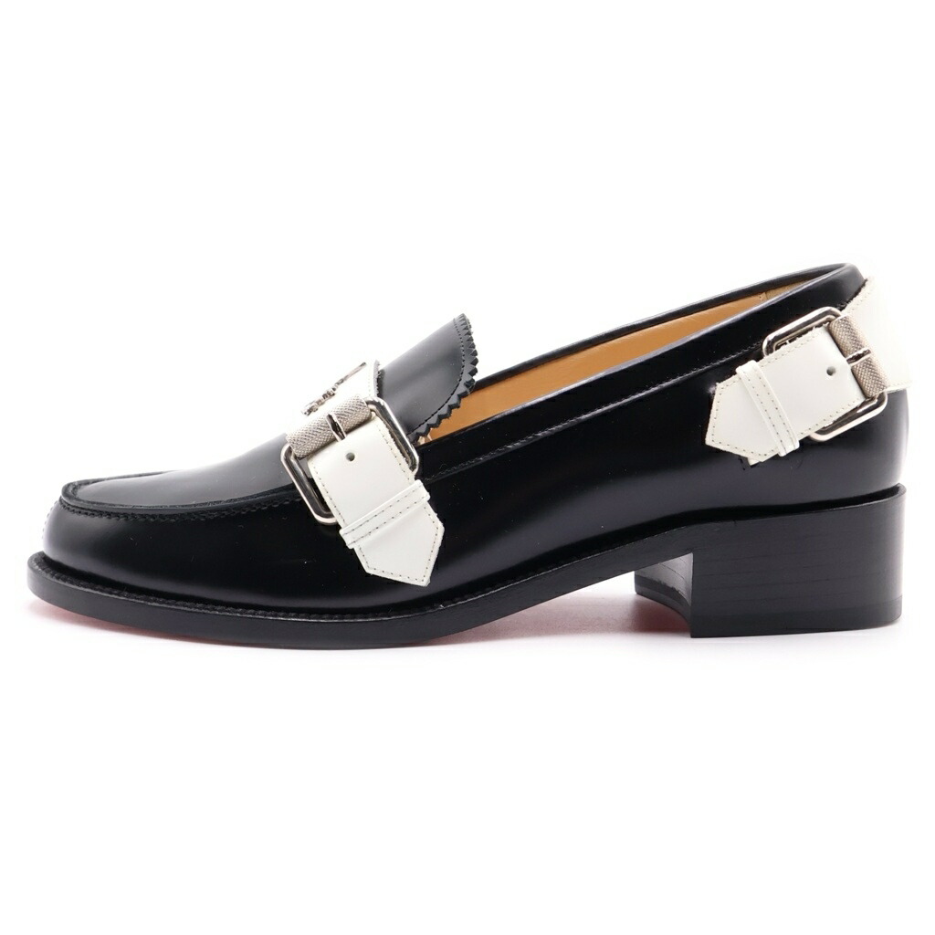 CHRISTIAN LOUBOUTIN(クリスチャンルブタン) 大きさ:35 MONMOC DONNA FLAT 神のことば落とし穴 御召しものシューズ なめし革 レディース 黒いこと/白いこと【中古】【座標軸A】【色つや黒いこと】【取りまわしバス発着場BRING京都河原町店】