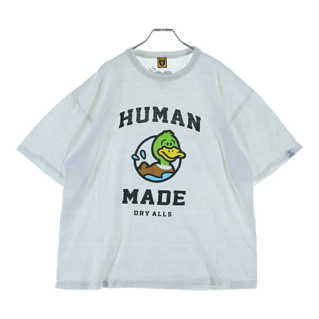 HUMAN MADE(ヒューマンお手伝いさん) 大きさ:2XL 22SS DRY ALLS DUCK T-SHIRT 合鴨 向こう正面刷り上げる 労働者の一団のど首 半袖ティーシャツ カットソー 白いこと【中古】【度合いB】【色つや白いこと】【取りまわしバス発着場BRING THRIFT CLOSET 幕張店】