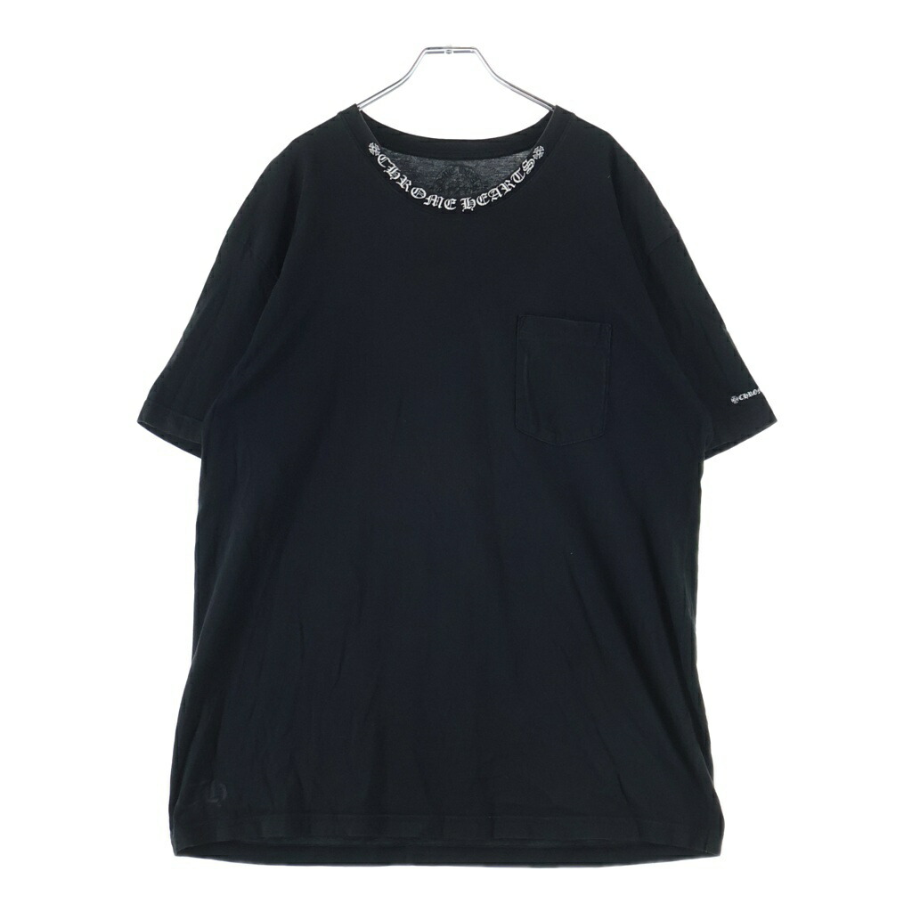 CHROME HEARTS(クロムハーツ) 大きさ:XXL CH T-SHIRT 素っ首ロゴタイプ 半袖プルオーバー 黒いこと【中古】【座標軸A】【色つや黒いこと】【取りまわしバス発着場原宿】