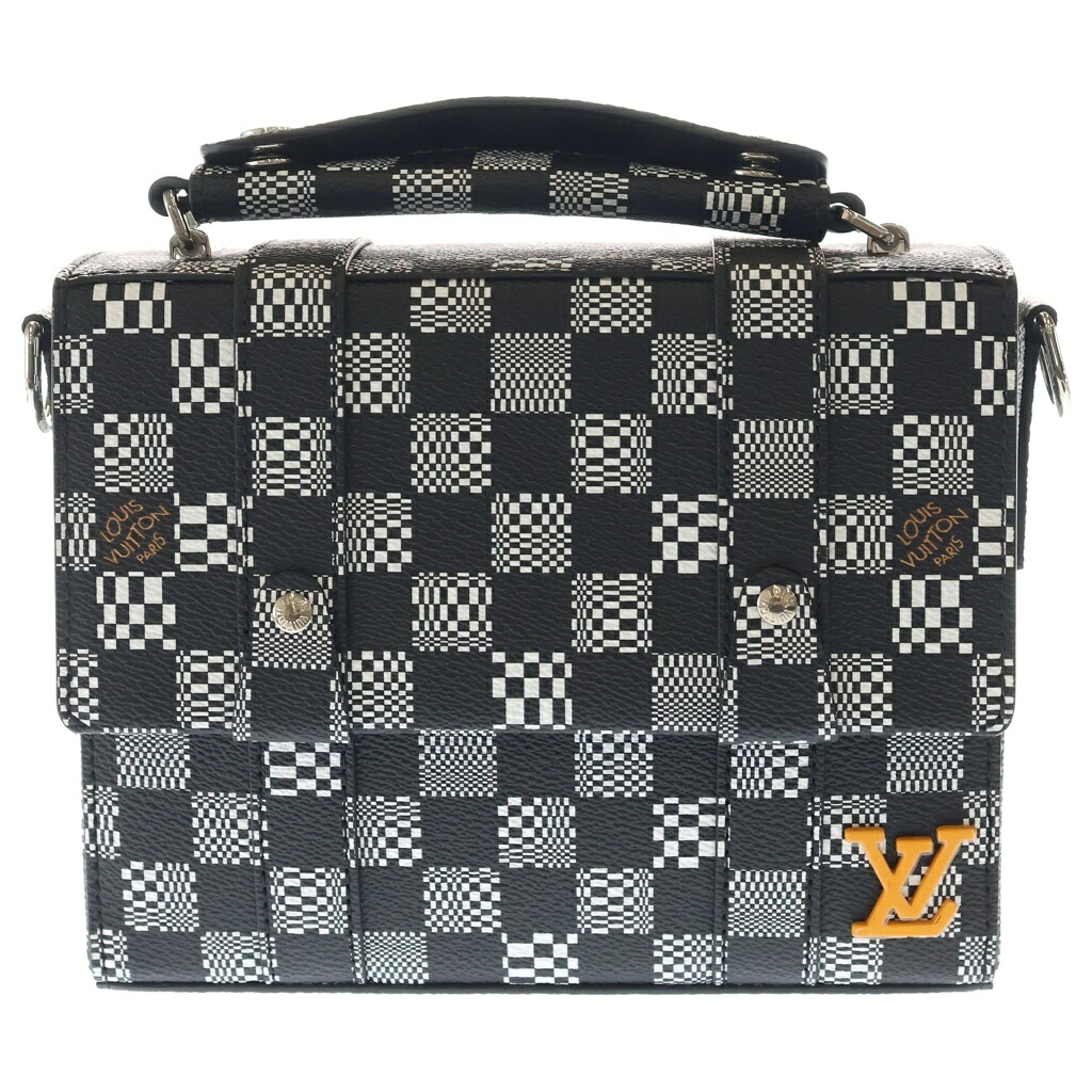 LOUIS VUITTON(ルイヴィトン) 下げ翼・ホンブルグ帽ブート 2WAY 飛脚屋ショルダーバッグ ハンドバッグ 黒いこと/白いこと N50032【中古】【座標軸B】【色合い黒いこと】【取りまわしバス発着場渋谷】