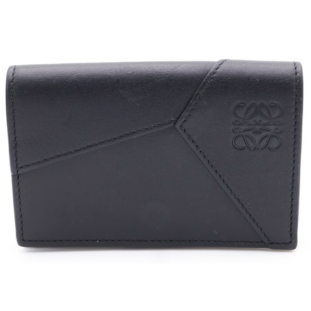 LOEWE(ロエベ) Puzzle Edge Card Holder パズルエッジカードホルダー アナグラムロゴカードケース 名刺入れ C510M97X03 黒いこと【中古】【度合いB】【色つや黒いこと】【取りまわしバス発着場BRING有楽町マルイ店】