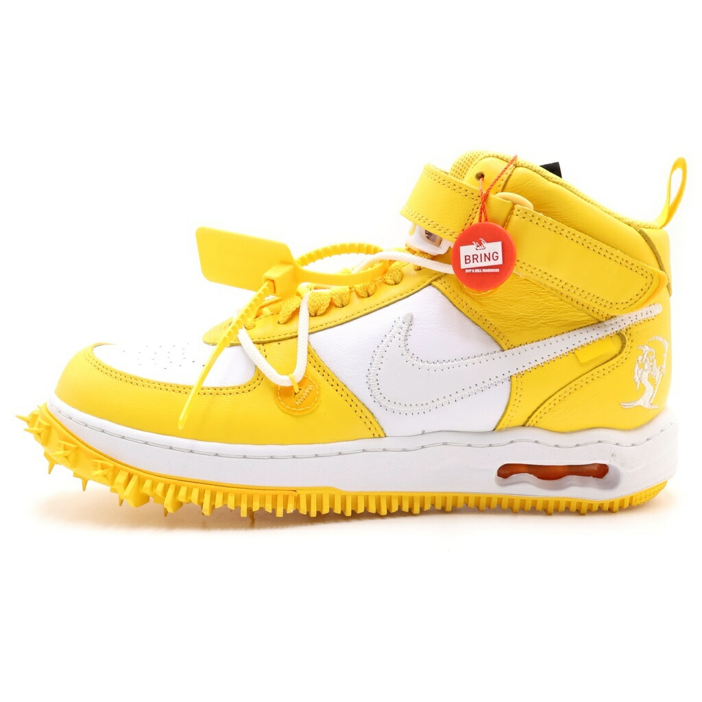 NIKE(ナイキ) 大いさ:28.5糎 ×OFF-WHITE AIR FORCE 1 MID SP LTHR 象牙色 空軍1 ミッドカットスニーカー 白いこと/黄色 US10.5/28.5糎 DR0500-101【中古】【座標軸A】【色合い黄色】【取りまわしバス発着場BRING霊殿店】
