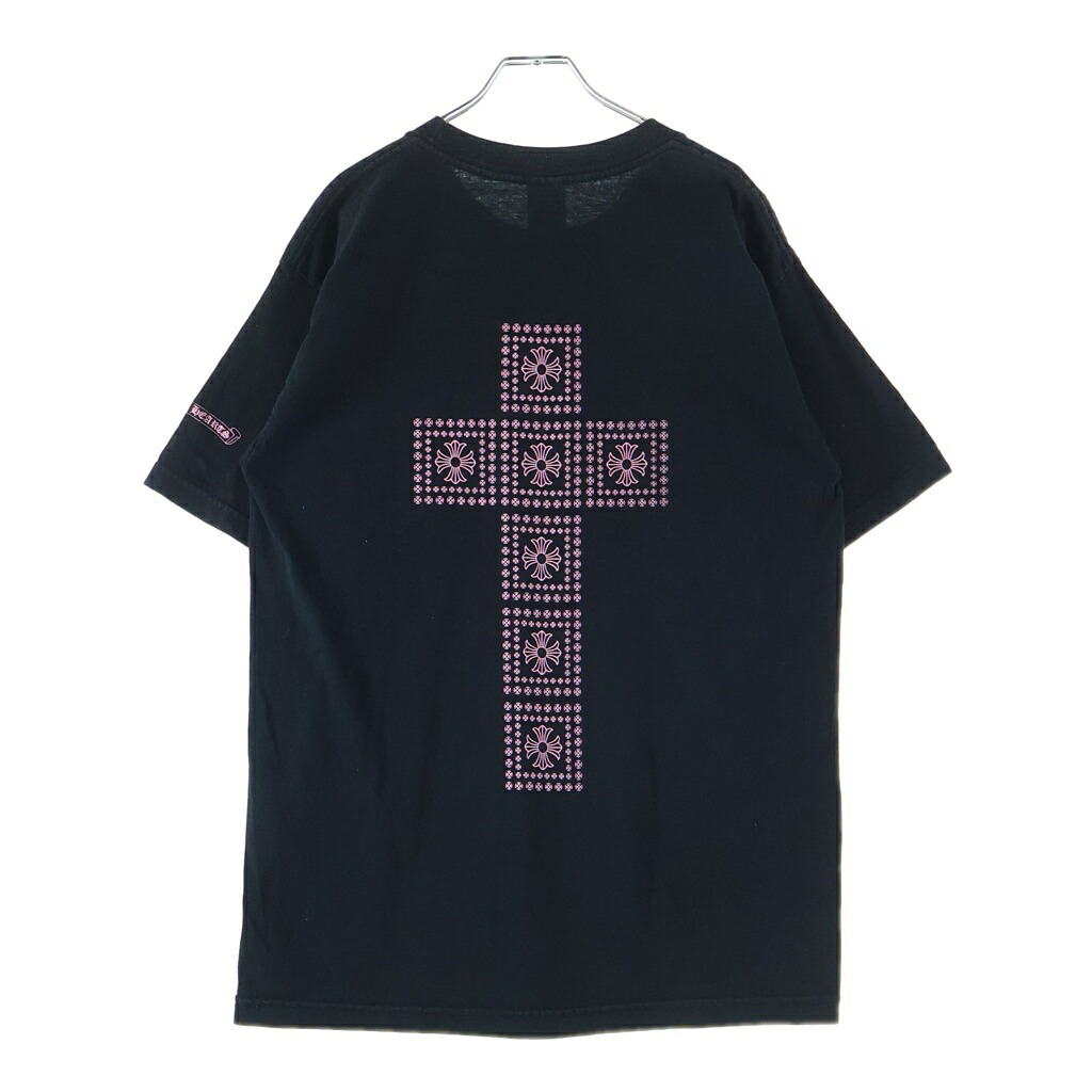 CHROME HEARTS(クロムハーツ) 大きさ:L OLD うしろ側CHつけ加える刷り上げる半袖ティーシャツカットソー【中古】【度合いB】【色つや黒いこと】【取りまわしバス発着場OneStyle新宿店】