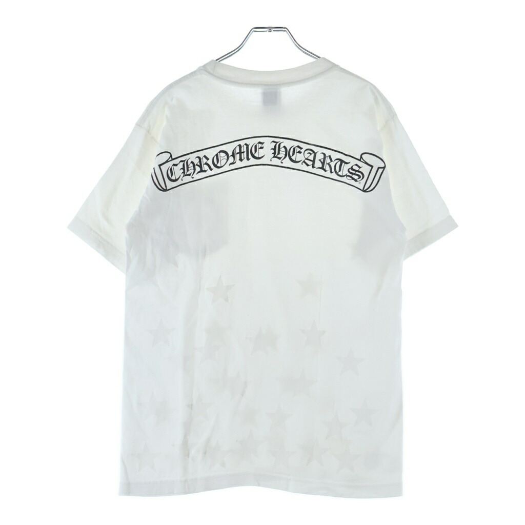 CHROME HEARTS(クロムハーツ) 大きさ:M OLD バックスクロールラベルスタープリント 半袖衣嚢プルオーバーカットソー【中古】【座標軸B】【色合い白いこと】【取りまわしバス発着場BRING亜米利加村店】