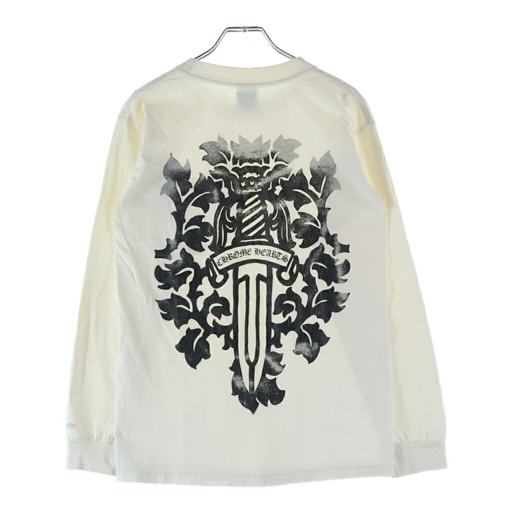CHROME HEARTS(クロムハーツ) 大きさ:S OLD のど頚ロゴタイプ バックヴァインダガープリント 長袖プルオーバーカットソー【中古】【座標軸B】【色合い白いこと】【取りまわしバス発着場BRING仙台店】