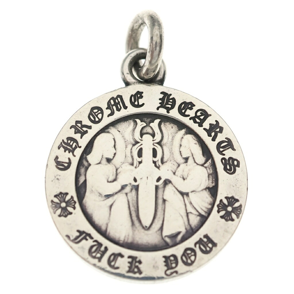 CHROME HEARTS(クロムハーツ) CHRM ANGL MDL V1 エンジェルメダルチャーム シャンデリヤとっ始め しろがね色BCA229【中古】【度合いB】【色つやしろがね色】【取りまわしバス発着場BRING横浜ビブレ店】