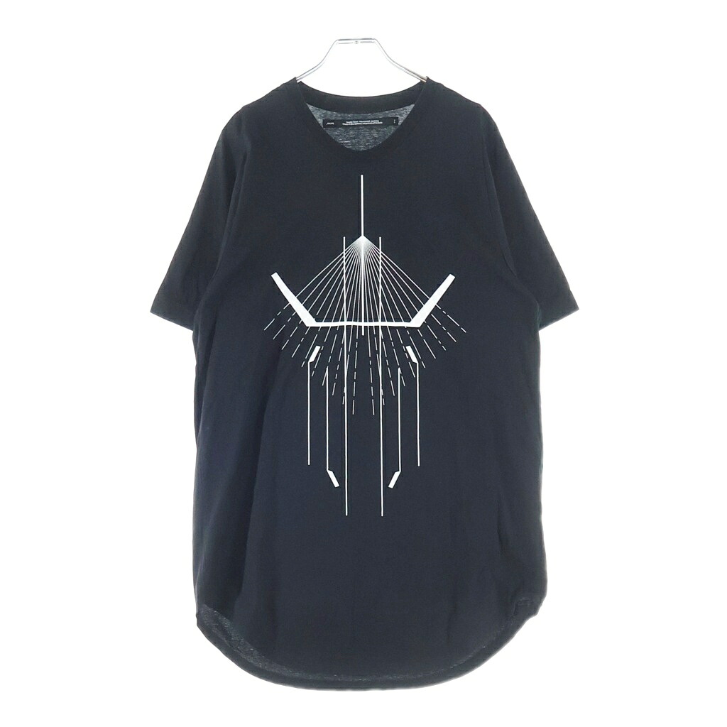 JULIUS(ユリウス) 大きさ:2 24SS COTTON SZ JERSEY 847CPM1 綿織物 刷り上げる 第一義的 労働者の一団のど首半袖ティーシャツカットソー 黒いこと【中古】【度合いB】【色つや黒いこと】【取りまわしバス発着場BRING札幌店】