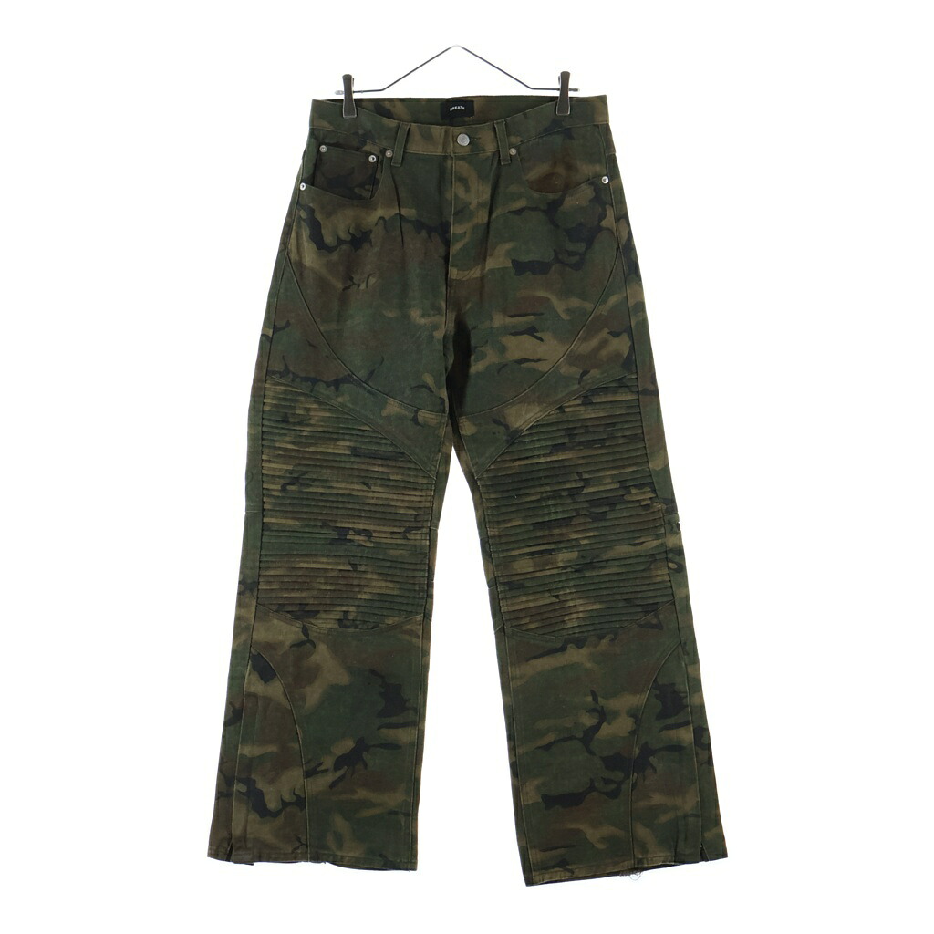 BREATH(ブレス) サイズ:L 25AWCOATING BIKER CAMO PANTデニムパンツ カーキ BR25AW P1006【中古】【程度B】【カラーカーキ】【取扱店舗BRING札幌店】|ブランド買取・販売 BRING