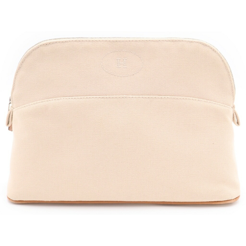 HERMES(エルメス) 大きさ:MM ボリードポーチ MM ベージュ B目じるし【中古】【度合いB】【色つやベージュ】【取りまわしバス発着場新宿】