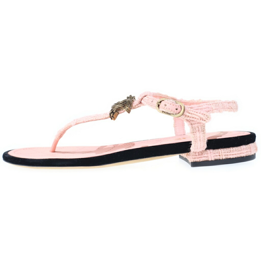 CHANEL(シャネル) 大いさ:37 ココマーク サンダル サクラ色 #37【中古】【座標軸B】【色合いサクラ色】【オンライン制限事項商いもの】