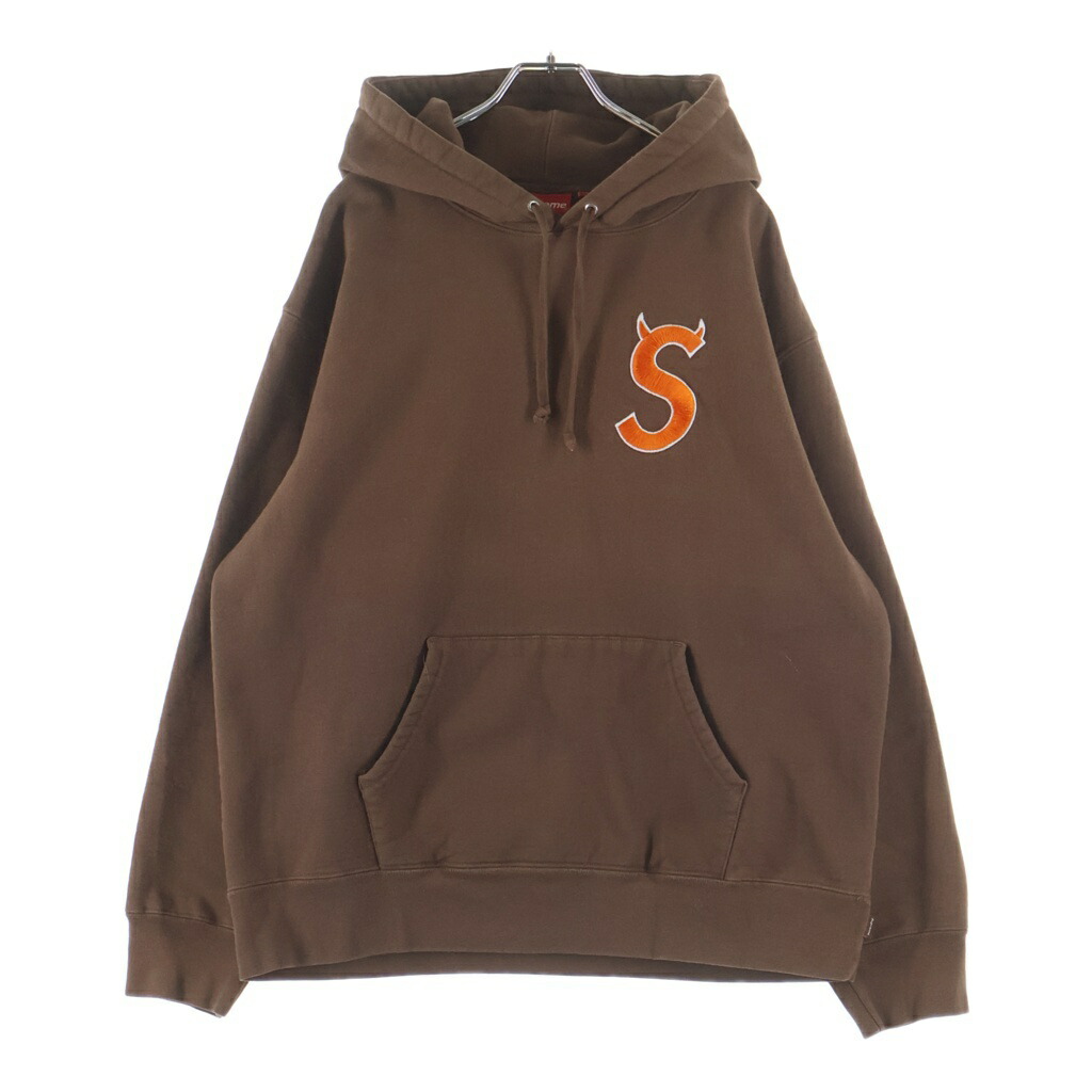 SUPREME(シュプリーム) 大きさ:L 22AW S Logo Hooded Sweatshirt Sツノロゴタイプ プルオーバースウェットパーカー フーディ 赤銅色【中古】【度合いB】【色つや赤銅色】【取りまわしバス発着場BRING福岡天神店】