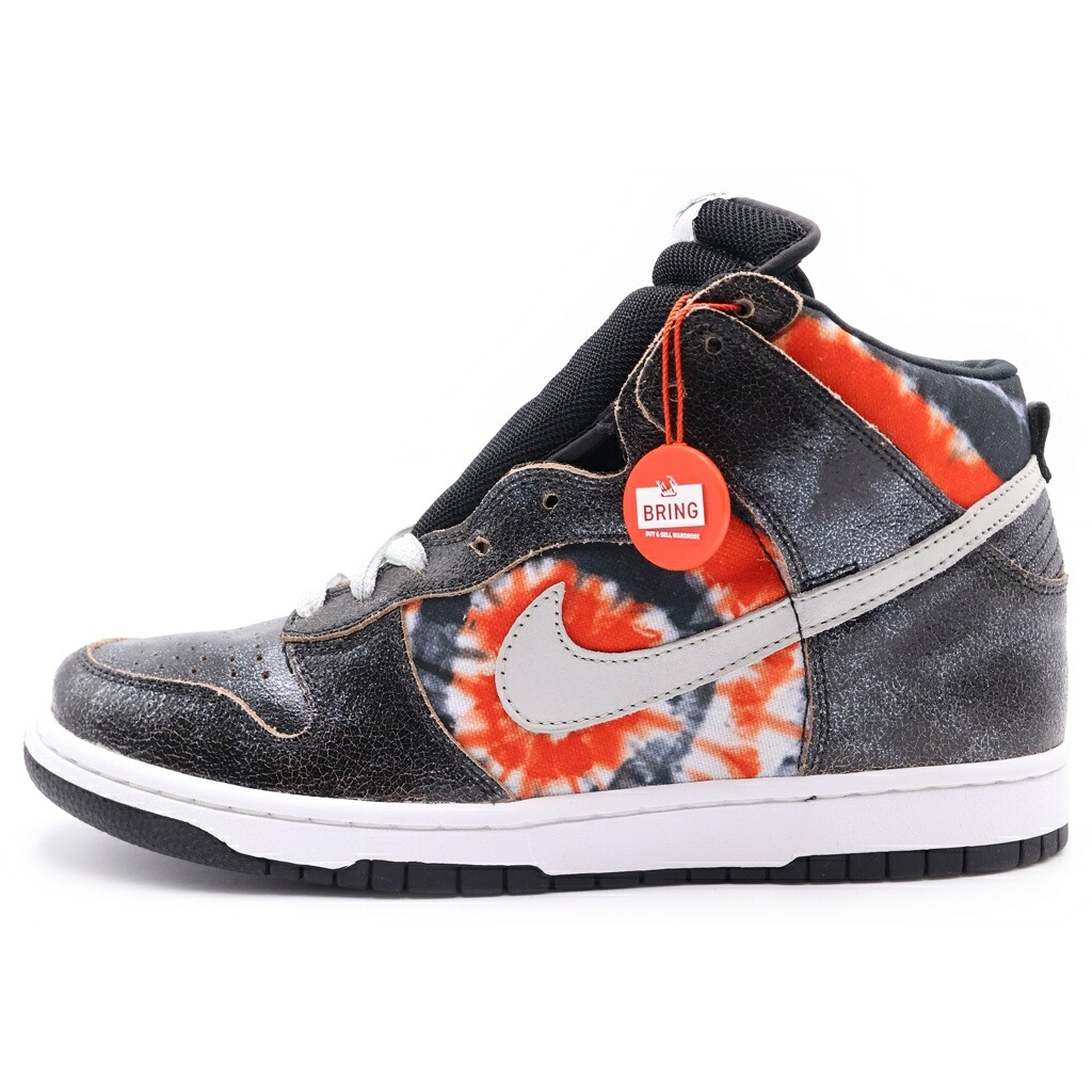 NIKE SB(ナイキエスビー) 大きさ:US9/27糎 【褒めたたえる用 2004年製】 DUNK HIGH HUF TIE-DYE ダンク ハフ タイダイ ハイカットスニーカー 黒いこと/赤いこと US9/27糎 305050-102【新古品/中古】【座標軸S】【色つや黒いこと】【オンライン押さえる商いもの】