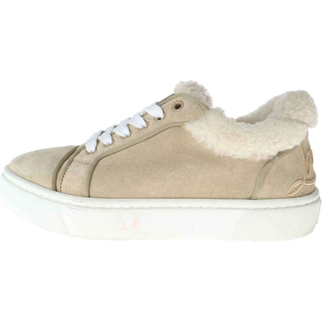 CHRISTIAN LOUBOUTIN(クリスチャンルブタン) 大きさ:37 WMNS FUN VIEIRISSIMA ATLAS ウィメンズ アトラス ムートンボア ヌバック ローカットスニーカー レディース ベージュ 3221066【中古】【度合いB】【色つやベージュ】【オンライン制限事項商いもの】